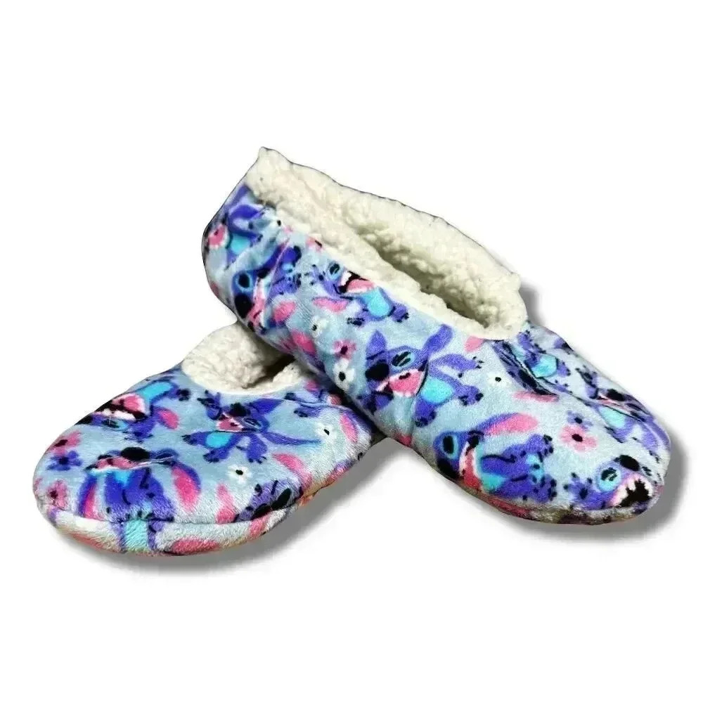 Disney Lilo & Stitch Women's Slipper Socks Blue Size 5.5-7.5